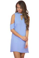 Blue Lace V Neck Full Sleeve Top