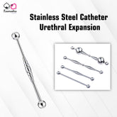 Stainless steel urethral sound dimensions - 4.5cm length, 3mm diameter