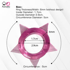Dimensions: 1.7cm inner diameter, 2.9cm outer diameter – Kaamastra star-shaped pleasure ring