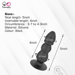 Plug measurements - 5 inches total, 4 inches insertable, 3.7-4.3 inches girth