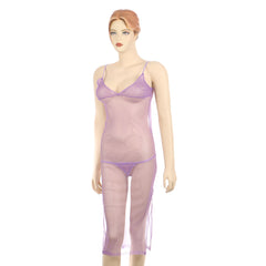 Kaamastras women sexy Long see through Purple Gown