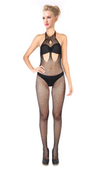 Kaamastra Black Open Bust Bodystocking