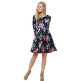 Kaamastra Long sleeves O-Neck fashion Autumn Winter Dress