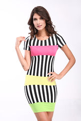 Kaamastra Sexy Club Dress with Neon Trims