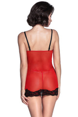 Floral Lace Applique Red Valentine Bustier