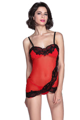 Kaamastra Floral Lace Applique Red Valentine Bustier
