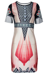 Kaamastra Peach Ballerina Diamond Print Dress