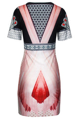 Kaamastra Peach Ballerina Diamond Print Dress