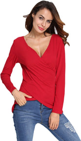 Kaamastra Red Party Regular Sleeve Solid Women Top