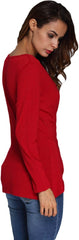 Kaamastra Red Party Regular Sleeve Solid Women Top