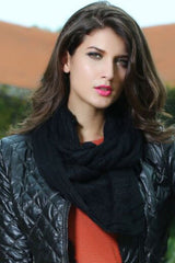 Warm Knitted Black Scarf
