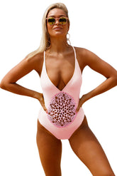 Kaamastra Pink Crochet Front Detail One Piece Bathing Wear