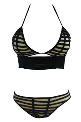 Kaamastra Binding Triangular Black Bikini Swimsuit