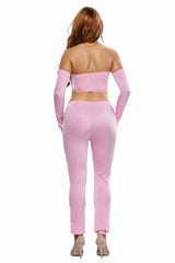 Kaamastra Purple Neck Tie Cut-out Jumpsuit