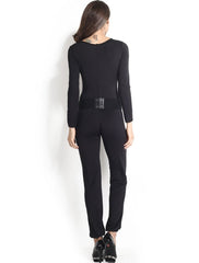 Kaamastra Woman's  Black Cut-out Front Jumpsuit