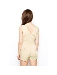 Kaamastra Woman's Cream Wrap Detail Playsuit