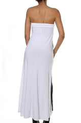 Kaamastra Strapless Mesh Insert Convertible Maxi Dress