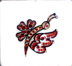 The Red Flower & Butterfly Body Jewel