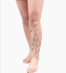 Kaamastra Punk Style Coin Shape Pendant Anklet