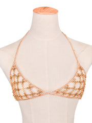 Kaamastra Vintage Retro Sexy Chest Body Chain Golden
