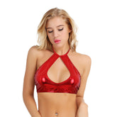 Kaamastra women Sexy Faux Leather Clubwear Lingerie Bra -Red