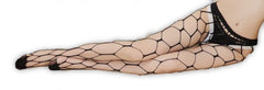 Kaamastra Big Holes Fishnet Black Stockings & Free Thong For Women