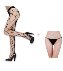 Kaamastra Big Holes Fishnet Black Stockings & Free Thong