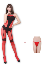 Kaamastra Red black Bodystocking & Free Thong