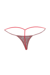 Kaamastra Sheer Floral Thong Red
