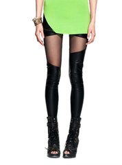 Kaamastra Black Cut Out Mesh Leggings