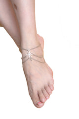 Kaamastra Beach Fringed Chinese Knot Multilayer Ankle Bracelet