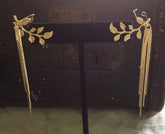 Kaamastra Gold leaf tassel earrings Gold