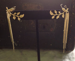 Kaamastra Gold leaf tassel earrings  Gold