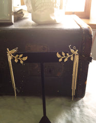 Kaamastra Gold leaf tassel earrings  Gold