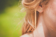 Kaamastra Gold leaf tassel earrings  Gold