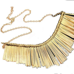 Kaamastra Tassel Choker Bib Statement -Gold