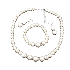 Kaamastra Imitation Pearl Silver Plated Clear Crystal Top Jewellery