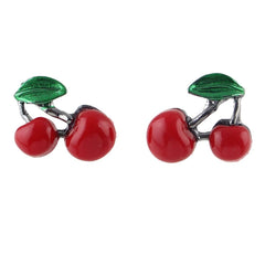 Kaamastra Equisite Enameled Cherry necklace -Red