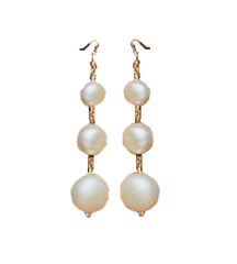Kaamastra Pearl 3 Tier Drop Earrings
