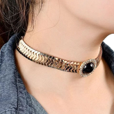 Kaamastra Charm black Gemstone Collar Necklaces