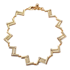 Kaamastra Zigzag Gold Chain Necklace
