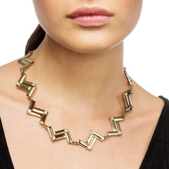 Kaamastra Zigzag Gold Chain Necklace