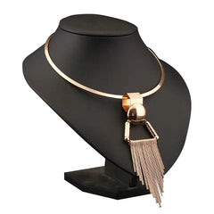 Kaamastra Bohemian Maxi Statement Torque Necklace -Gold