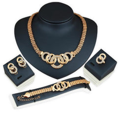 Kaamastra Crystal bride Gold Plated Bib Necklace Jewellery