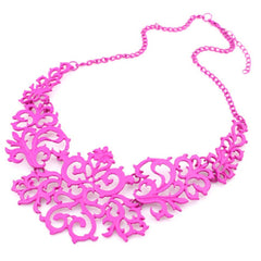 Kaamastra Laser Cut Baroque Statement Bib Necklace