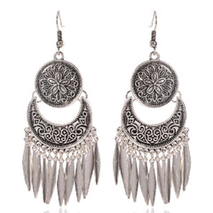 Kaamastra BOHO DANGLE DROP EARRINGS Gypsy Ethnic Tribal Jewellery silver