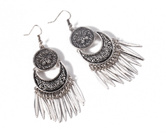 Kaamastra BOHO DANGLE DROP EARRINGS Gypsy Ethnic Tribal Jewellery silver