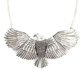 Kaamastra VINTAGE PERSONALITY EAGLE STATEMENT NECKLACE For Men & Women (Silver)
