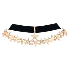 Kaamastra Double Layer Gothic Choker Necklace Jewelry In Gold For Women