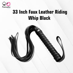 Kaamastra 33 Inch Faux Leather Riding Whip Black